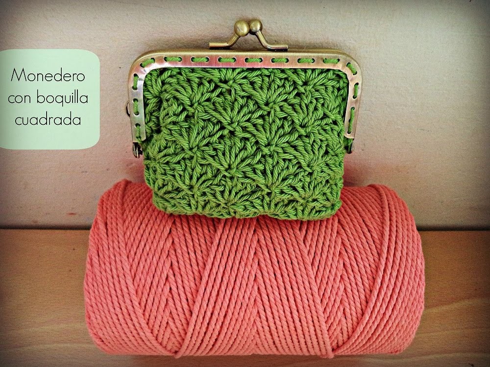 Monedero de ganchillo con boquilla cuadrada - Crochet purse (Tutorial)