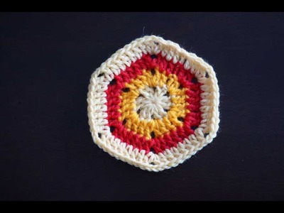 Простой шестиугольный мотив крючком. Simple crochet hexagon