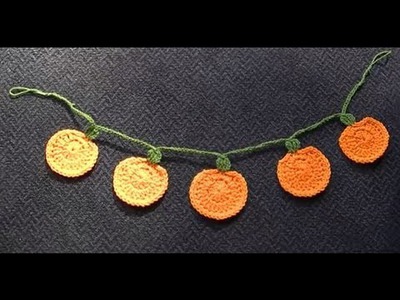 Pumpkin Garland Crochet Tutorial - Halloween - Variation to use as Christmas decoration