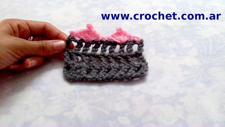 Puntilla N° 64 en tejido crochet tutorial paso a paso.