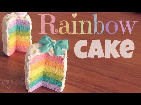 RAINBOW CAKE - Polymer Clay Charm - How To - SoCraftastic