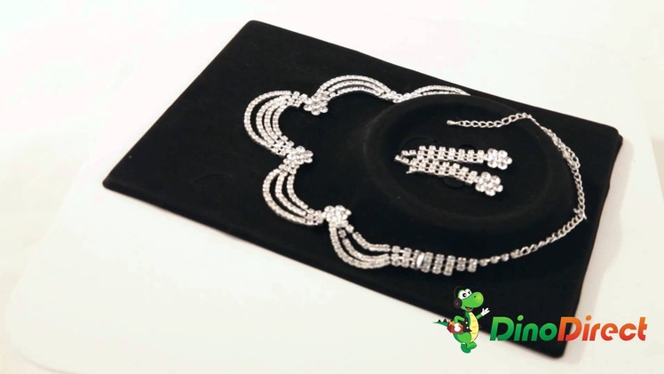 Rhinestone Beaded Flower Wedding Bridal Jewelry Crown & Necklace & Earrings Set   A3054000IT