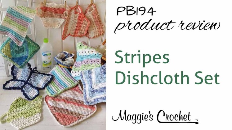 Stripes Dishcloth Set Crochet Pattern Product Review PB194