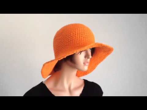 Summer Project 1: Crochet Wide Brimmed Orange Cotton Hat