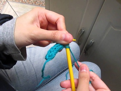 TRICÔ: Barra em i-cord com agulha de crochê ( Knitting cast on i-cord )