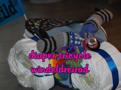 Tutorial diaper tricycle. Windeldreirad - DIY baby shower gifts