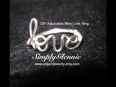 Tutorial DIY Adjustable Wire Love Ring