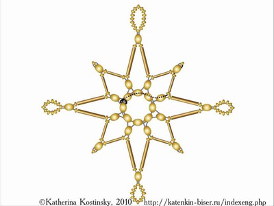 Weaving a Bead-and-Bugle Star. A Cartoon Tutorial