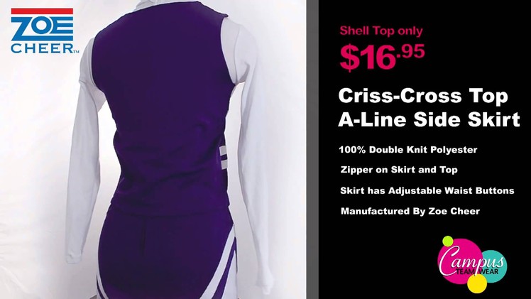 Zoe Cheer Uniform -- Double Knit Cheerleading Shell Top and A-Line Skirt