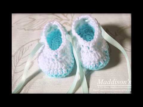 Crochet baby ballet shoes