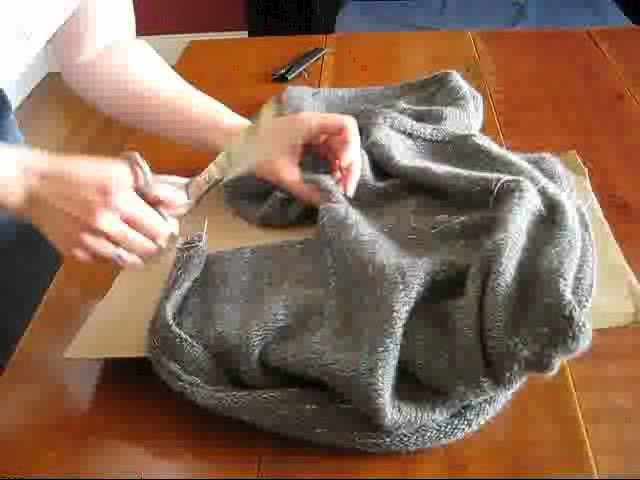 Cutting a Steek on a Twisted Sweater