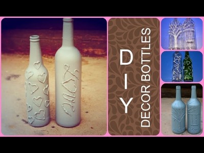 DIY - Decor bottles (glue gun decorating)