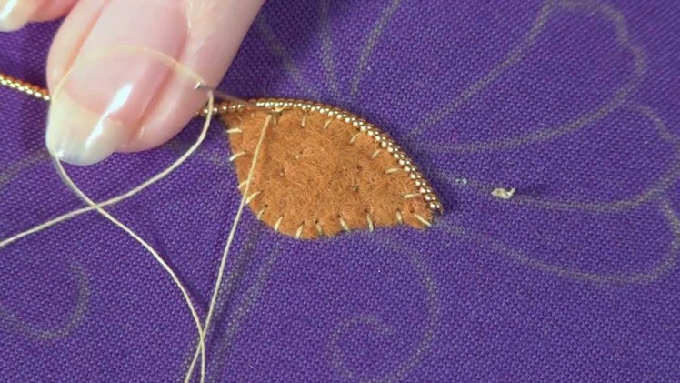 Goldwork embroidery tutorial. Part 2 - Applying Pearl Purl