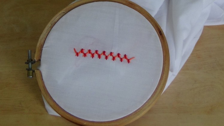 Hand Embroidery: Tacked Herringbone Stitch