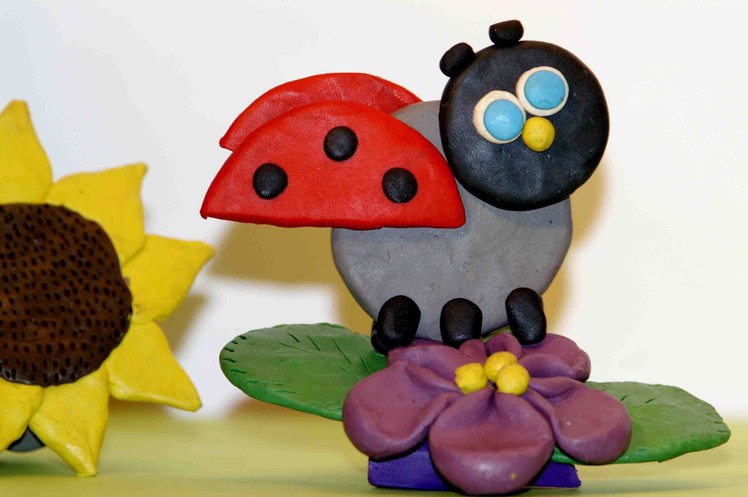 How to Make a Ladybird of plasticine. Polymer clay crafts. Plasticine art.