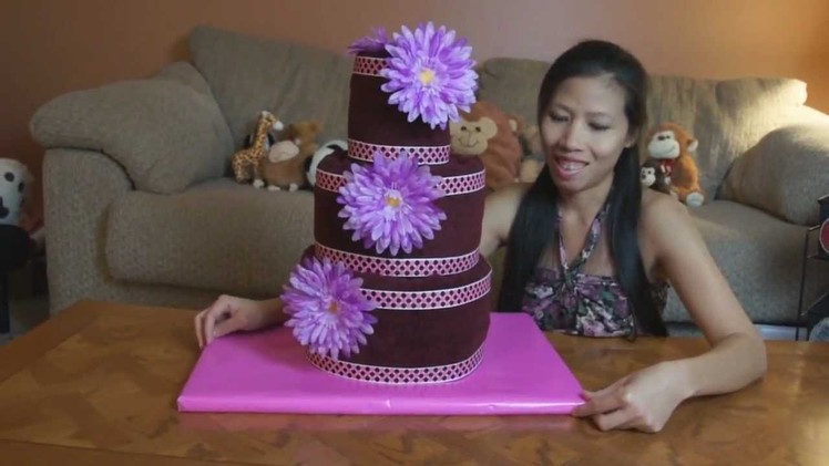 How To Make A Towel Cake (Round Style)