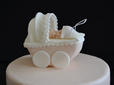 How to make baby carriage and baby for cake decorating.