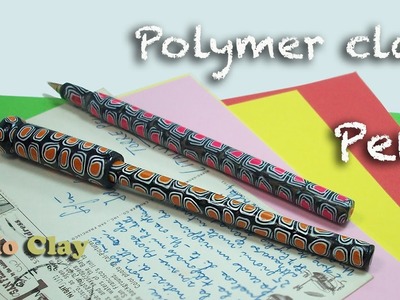 How to make easy Polymer Clay pen - Penna decorata con Murrine