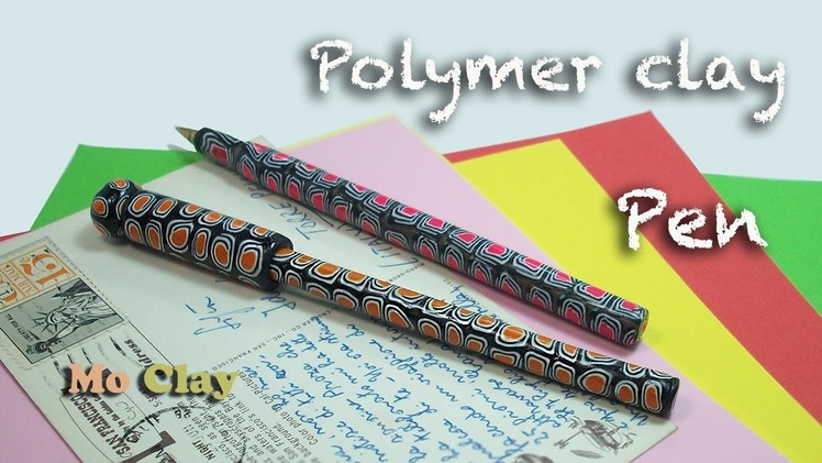 How to make easy Polymer Clay pen - Penna decorata con Murrine