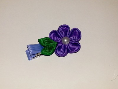 KANZASHI FLOWER Small Simple Ribbon Sculpture Hair Clip Bow DIY Free Tutorial by Lacey in English
