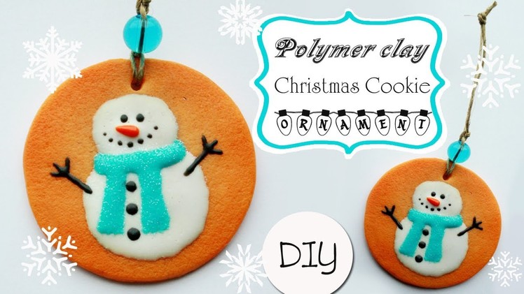 Polymer clay Christmas cookie ornament - TUTORIAL