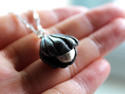 Seashell Pearl Polymer Clay Necklace