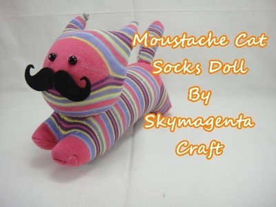 Socks Doll - Moustache Cat