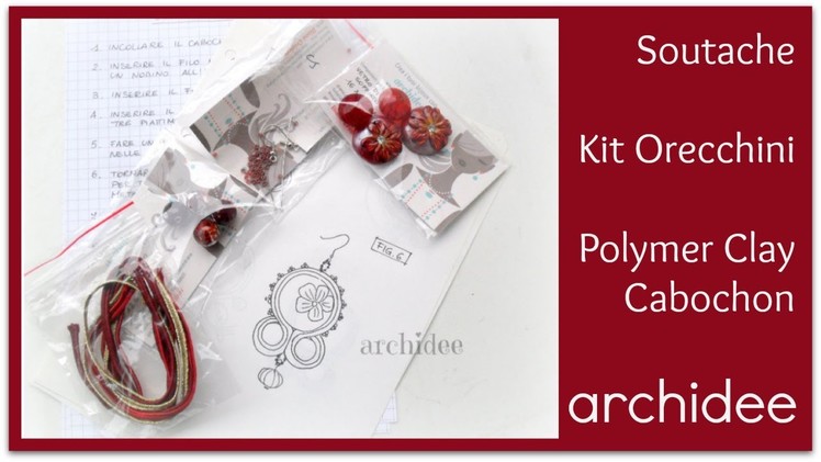 Soutache | Kit per Orecchini | DIY Cabochon Polymer Clay | Giugno