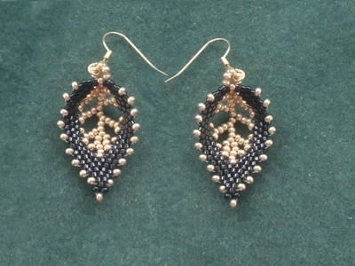 Beading4perfectionists : Russian Leaf with a "vein" done with seedbeads beading tutoriall