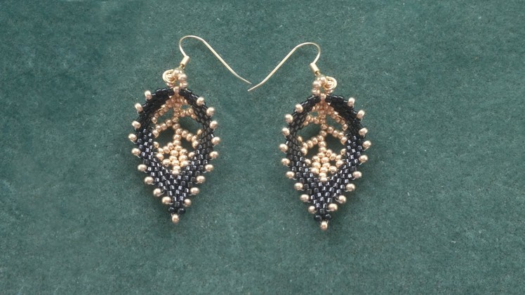 Beading4perfectionists : Russian Leaf with a "vein" done with seedbeads beading tutoriall