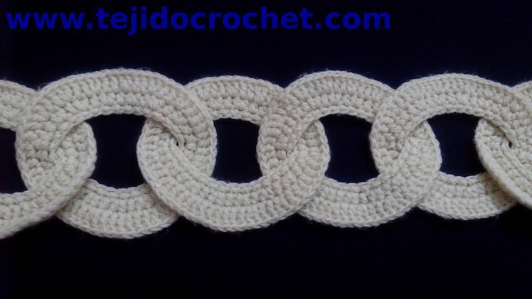 Bufanda con motivos circulares en tejido crochet tutorial paso a paso.