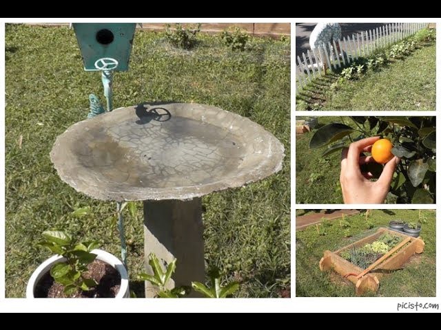 Cottage Living: DIY Bird Bath, Garden Update