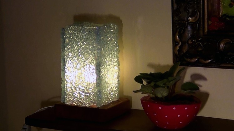 DIY - Abajur de cacos de vidro temperado - Lamp Toughened Glass shards - Lámpara de vidrio templado