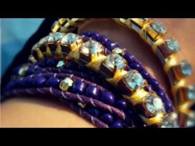 DIY Crystal Bangle Bracelets Tutorial : Easy Thread Wrapped Project