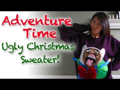 DIY Finn's Rage Face Ugly Christmas Sweater from Adventure Time