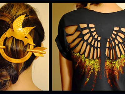 DIY Hunger Games Shirt & Hair Pin- Mockingjay