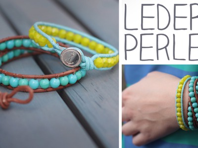 DIY Leder Perlen Armband zum Umwickeln - Knopf- oder Knotenverschluss