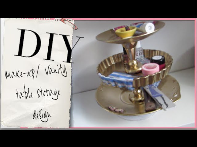 DIY Vanity Table Display Stand! I Home Decor idea for spinning make-up display!