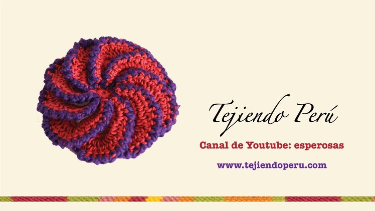 Flor espiral tejida a crochet