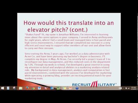 How to Craft an Effective Elevator Pitch as Military Veteran