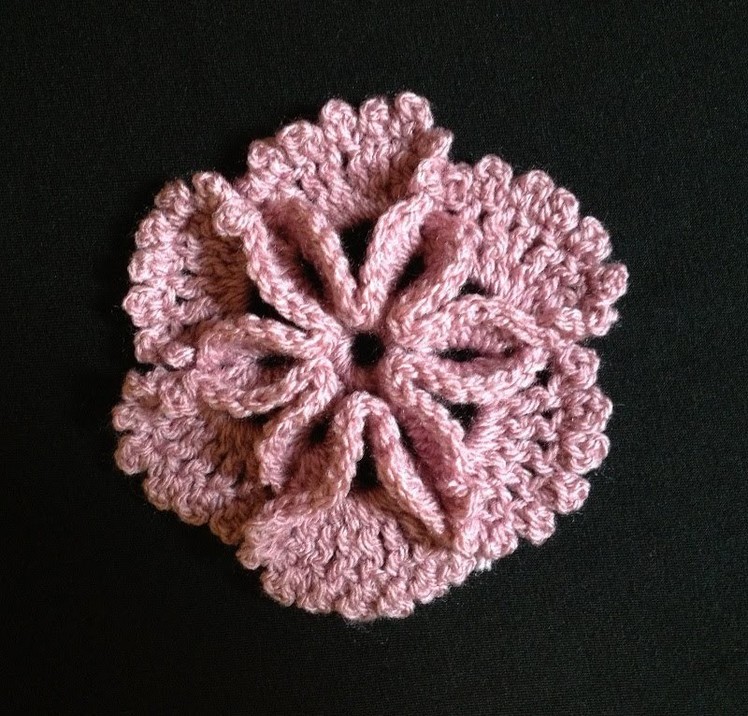 How to Crochet a Flower Pattern #7- 3D