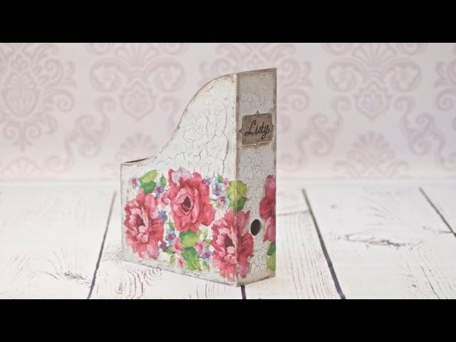 How to decorate a wooden box for documents decoupage -  DIY