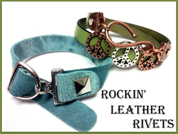 How to Make a Rockin Leather Rivets Bracelet out of Flat Regaliz Leather with The Bead Place