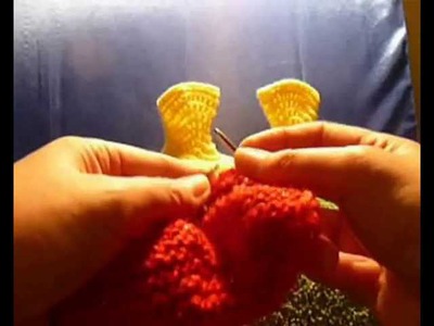 Как связать пинетки-сапожки на двух спицах - 13. How to knit baby booties shoes very easy - 13