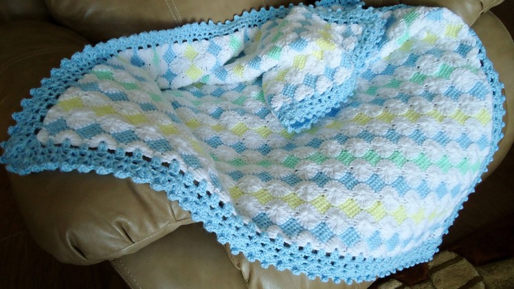 Mantita de Bebé en Punto Tunecino y Crochet (Parte 4)