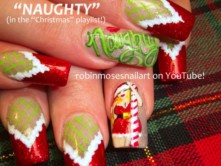 Nail Art Tutorial | Christmas Nail Art | DIY Xmas Nails! Naughty Diva Stockings