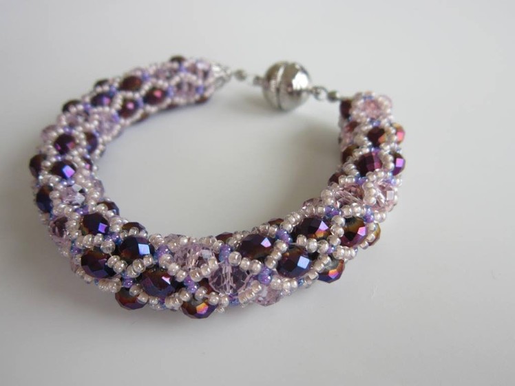 Netted Bracelet with 4x6mm oval beads