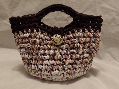 T Shirt Yarn #Crochet Purse Handbag #TUTORIAL