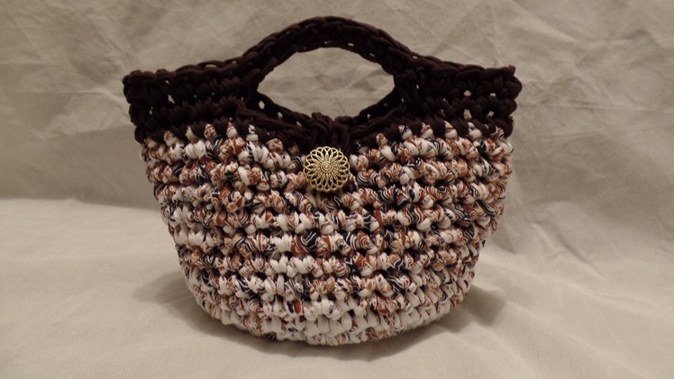 T Shirt Yarn #Crochet Purse Handbag #TUTORIAL