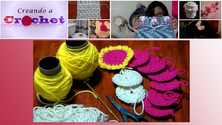 Union de Aplicaciones Redondas Tejidas  en Crochet- Parte 1 de 3